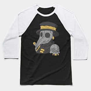 Plague Doctor (Black Eyes) Baseball T-Shirt